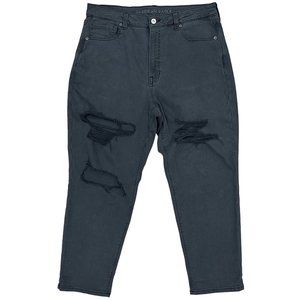 American Eagle High-Rise Distressed Mom Jean in Washed Blue Gray Womens Size 12S